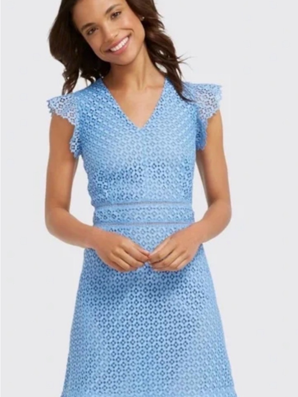 Draper James French Blue V‑Neck Midi party/shower dress